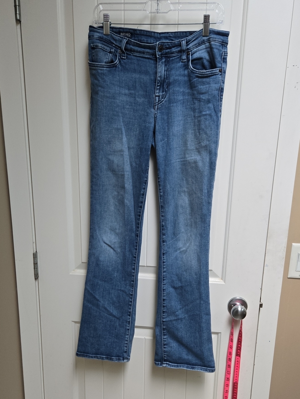 Buffalo David Bitton Women's Cotton Mid Rise Bootcut Faded Blue Bootcut Jeans